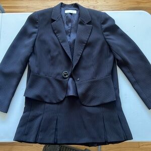 Black Pinstripe Tahari Skirt Suit
